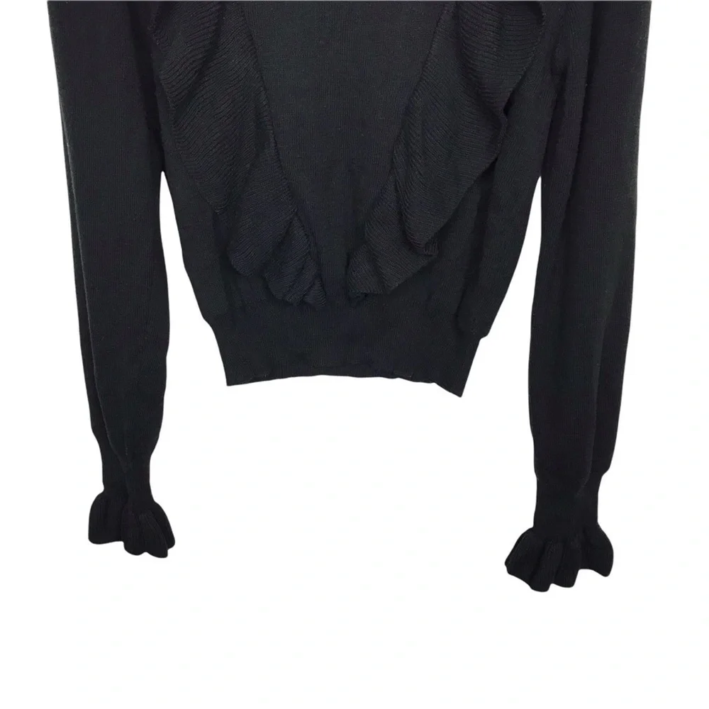LoveRiche Black Ruffle Sweater Love Riche